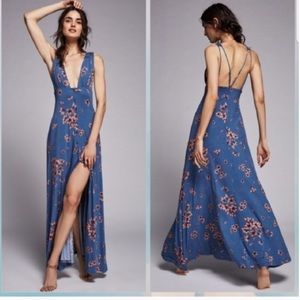 Free People Other Days blue floral maxi dress